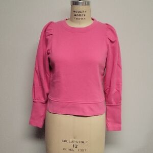 Banana Republic Pink Puff Sleeve Sweatshirt